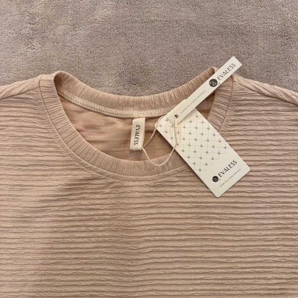 NWT Neutral Textured Shift Dress Coastal Quiet Luxury Minimalist Resort 2XL - Picture 7 of 10